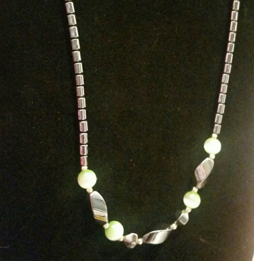 Hematite look necklace